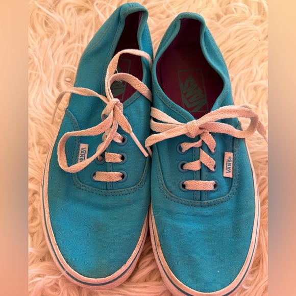 Vans Teal Low Top Sneakers Size 6.5 - Picture 5 of 7